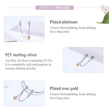 Load image into Gallery viewer, S925 Sterling Silver Platinum Plated Clover Safety Chain DIY Bracelet Accessories, SCC1261