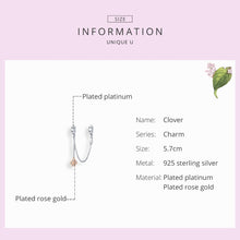 Load image into Gallery viewer, S925 Sterling Silver Platinum Plated Clover Safety Chain DIY Bracelet Accessories, SCC1261