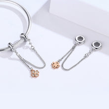 Load image into Gallery viewer, S925 Sterling Silver Platinum Plated Clover Safety Chain DIY Bracelet Accessories, SCC1261