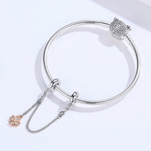 Load image into Gallery viewer, S925 Sterling Silver Platinum Plated Clover Safety Chain DIY Bracelet Accessories, SCC1261