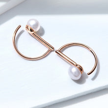 Load image into Gallery viewer, S925 Sterling Silver Shell Beads Simple Earrings, Rose Gold, White