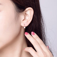 Load image into Gallery viewer, S925 Sterling Silver Shell Beads Simple Earrings, Rose Gold, White