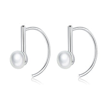 Load image into Gallery viewer, S925 Sterling Silver Shell Beads Simple Earrings, Rose Gold, White