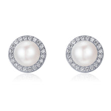 Load image into Gallery viewer, Simple Pearl Diamond Ladies Temperament Earrings S925 Sterling Silver Earrings, SCE122
