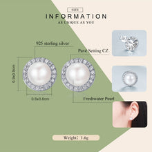 Load image into Gallery viewer, Simple Pearl Diamond Ladies Temperament Earrings S925 Sterling Silver Earrings, SCE122