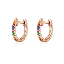 Load image into Gallery viewer, Sterling Silver Rainbow Earrings S925 Zircon Earrings, Rose Gold, Gold, White