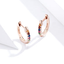 Load image into Gallery viewer, Sterling Silver Rainbow Earrings S925 Zircon Earrings, Rose Gold, Gold, White