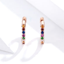 Load image into Gallery viewer, Sterling Silver Rainbow Earrings S925 Zircon Earrings, Rose Gold, Gold, White