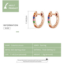 Load image into Gallery viewer, Sterling Silver Rainbow Earrings S925 Zircon Earrings, Rose Gold, Gold, White