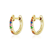 Load image into Gallery viewer, Sterling Silver Rainbow Earrings S925 Zircon Earrings, Rose Gold, Gold, White