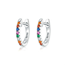 Load image into Gallery viewer, Sterling Silver Rainbow Earrings S925 Zircon Earrings, Rose Gold, Gold, White