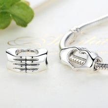 Load image into Gallery viewer, DIY Bracelet Beads Holding Hands Heart-to-heart S925 Sterling Silver Beads, SCC125
