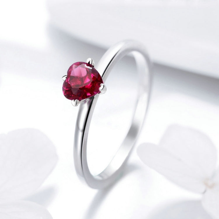 S925 Sterling Silver Ring Heartbeat Fashion Ring, 8