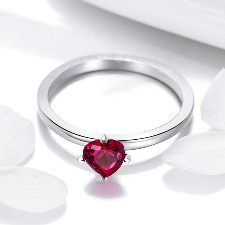 S925 Sterling Silver Ring Heartbeat Fashion Ring, 8