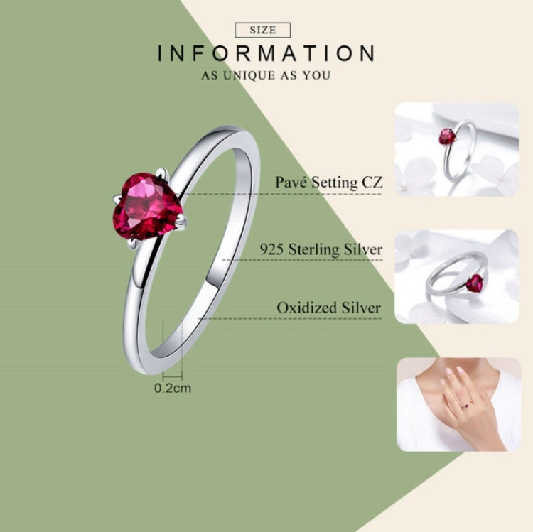 S925 Sterling Silver Ring Heartbeat Fashion Ring, 8