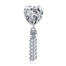 Load image into Gallery viewer, S925 Sterling Silver Love Heart-shaped Silver Beads, SCC722