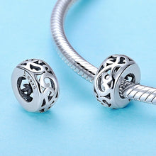 Load image into Gallery viewer, S925 Sterling Silver Vintage Curly Grass Pattern Love Heart-shaped Beads, SCC716