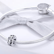 Load image into Gallery viewer, S925 Sterling Silver Vintage Curly Grass Pattern Love Heart-shaped Beads, SCC716
