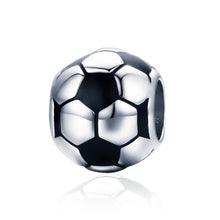 Load image into Gallery viewer, Football Love S925 Sterling Silver Platinum Plated Pendant Loose Beads, SCC666