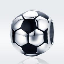 Load image into Gallery viewer, Football Love S925 Sterling Silver Platinum Plated Pendant Loose Beads, SCC666
