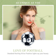Load image into Gallery viewer, Football Love S925 Sterling Silver Platinum Plated Pendant Loose Beads, SCC666