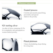 Load image into Gallery viewer, Football Love S925 Sterling Silver Platinum Plated Pendant Loose Beads, SCC666