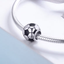 Load image into Gallery viewer, Football Love S925 Sterling Silver Platinum Plated Pendant Loose Beads, SCC666