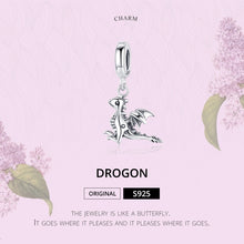 Load image into Gallery viewer, S925 Sterling Silver Pendant Drogon  Dinosaur Charm DIY Bracelet Accessories, SCC1322