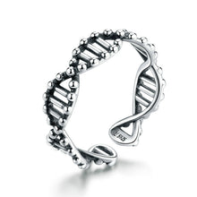 Load image into Gallery viewer, S925 Sterling Silver Ring Vintage Open Ring DNA Shape Ring, SCR643