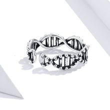 Load image into Gallery viewer, S925 Sterling Silver Ring Vintage Open Ring DNA Shape Ring, SCR643