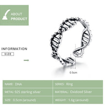 Load image into Gallery viewer, S925 Sterling Silver Ring Vintage Open Ring DNA Shape Ring, SCR643