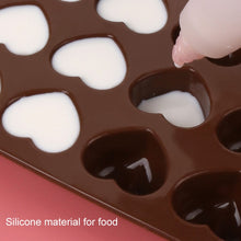 Load image into Gallery viewer, 8 PCS Silicone Love Shape 15 Grid Cake Chocolate Ice Tray Mold, Love Shape(Brown)