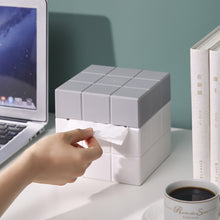 Load image into Gallery viewer, Cube Tissue Box Desktop Storage Box, Pure White, White+Grey, White+Pink, White+Blue
