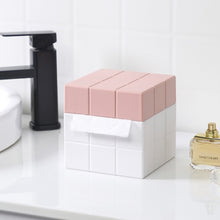 Load image into Gallery viewer, Cube Tissue Box Desktop Storage Box, Pure White, White+Grey, White+Pink, White+Blue