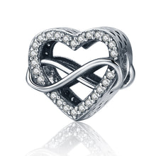 Load image into Gallery viewer, S925 Sterling Silver Heart-shaped Hollow Diamond Beads DIY Bracelet Accessories, SCC432