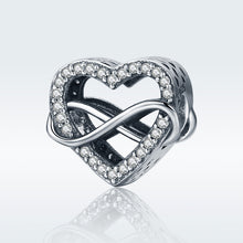Load image into Gallery viewer, S925 Sterling Silver Heart-shaped Hollow Diamond Beads DIY Bracelet Accessories, SCC432