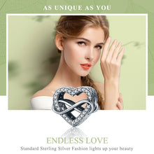 Load image into Gallery viewer, S925 Sterling Silver Heart-shaped Hollow Diamond Beads DIY Bracelet Accessories, SCC432