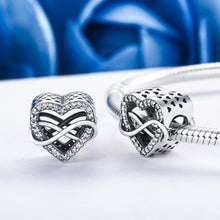 Load image into Gallery viewer, S925 Sterling Silver Heart-shaped Hollow Diamond Beads DIY Bracelet Accessories, SCC432