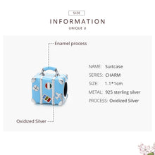 Load image into Gallery viewer, S925 Sterling Silver DIY Bracelet Loose Beads Blue Travel Case Beads