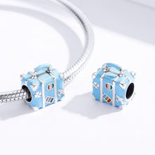Load image into Gallery viewer, S925 Sterling Silver DIY Bracelet Loose Beads Blue Travel Case Beads