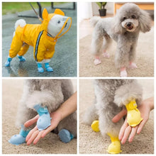Load image into Gallery viewer, 4 PCS/Set  Cartoon Dog Shoes Pet Silicone Waterproof Rain Boots, S, M, L
