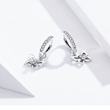 Load image into Gallery viewer, Butterfly S925 Sterling Silver Earrings Hollow Zircon Earrings, SCE833