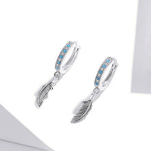 Load image into Gallery viewer, S925 Sterling Silver Feather Earrings, SCE898