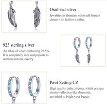 Load image into Gallery viewer, S925 Sterling Silver Feather Earrings, SCE898