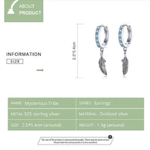Load image into Gallery viewer, S925 Sterling Silver Feather Earrings, SCE898