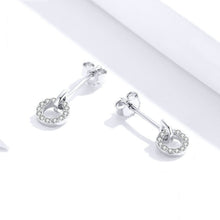 Load image into Gallery viewer, S925 Sterling Silver Small Circle Earrings Platinum Plated Zircon Silver Earrings, SCE767