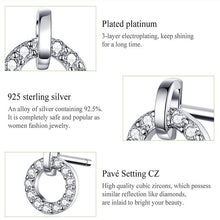 Load image into Gallery viewer, S925 Sterling Silver Small Circle Earrings Platinum Plated Zircon Silver Earrings, SCE767