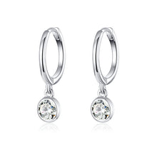 Load image into Gallery viewer, S925 Sterling Silver Platinum-plated Earrings Temperament Zircon Earrings, SCE830