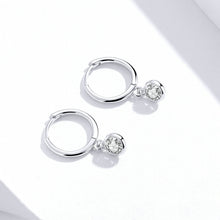 Load image into Gallery viewer, S925 Sterling Silver Platinum-plated Earrings Temperament Zircon Earrings, SCE830