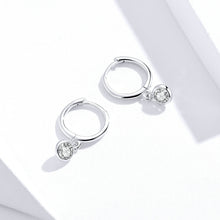 Load image into Gallery viewer, S925 Sterling Silver Platinum-plated Earrings Temperament Zircon Earrings, SCE830